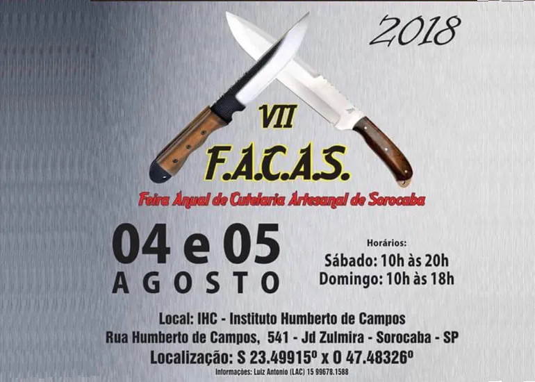 7ª Feira Anual de Cutelaria Artesanal de Sorocaba vai ser neste fim de semana