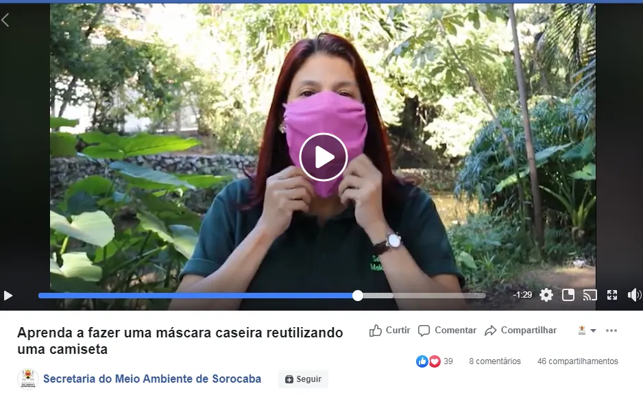 Secretaria de Sorocaba ensina fazer máscara em casa