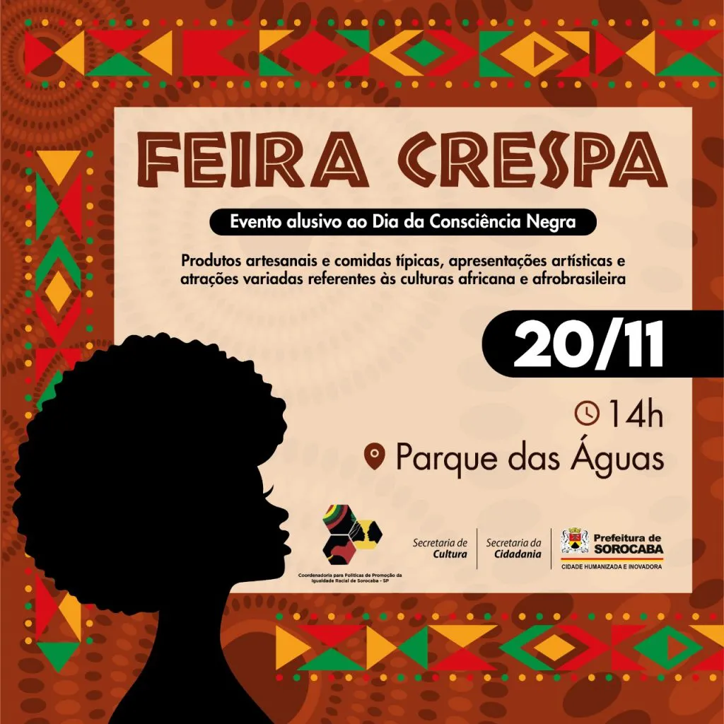 Sorocaba realiza “Feira Crespa” no Dia da Consciência Negra no Parque das Águas