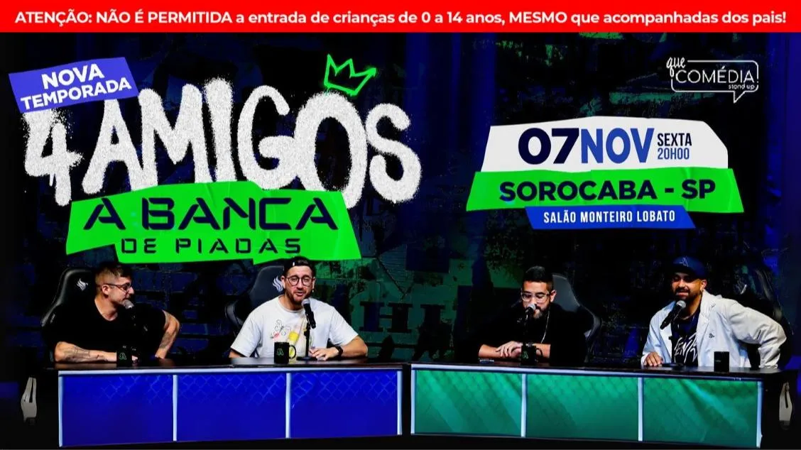 4 AMIGOS em Sorocaba – A Banca de Piadas promete uma noite inesquecível de humor